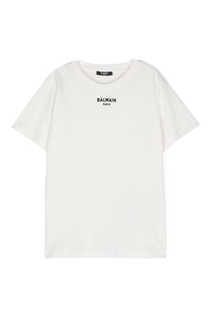 tshirt in cotone bianco BALMAIN PARIS KIDS | BV8R91Z1751102NE